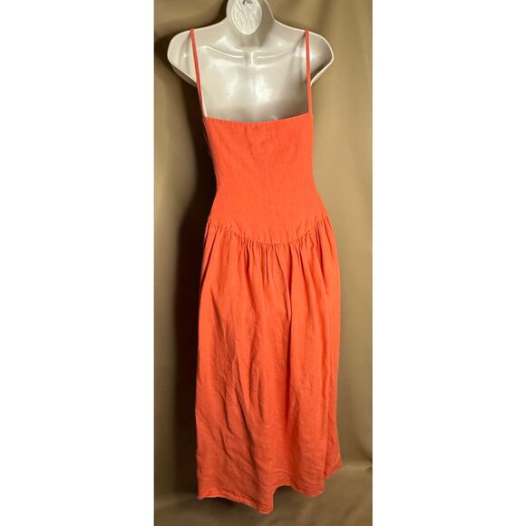 Mara Hoffman Coral Linen Mischa Maxi Dress 12 - Picture 9 of 13